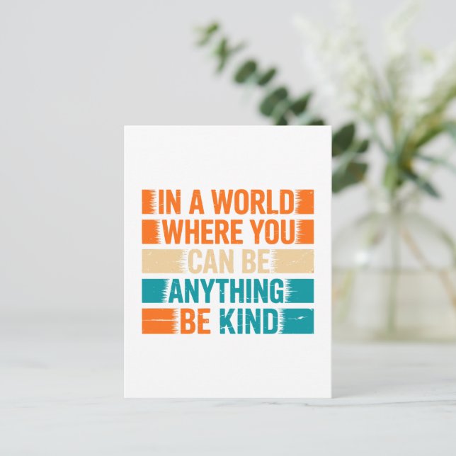 Choose Kindness - Inspirational Typography Postcard (Standing Front)