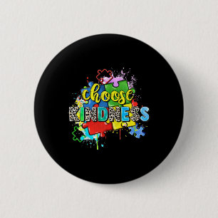 Choose Kindness Puzzle World Autism Awareness Day  6 Cm Round Badge