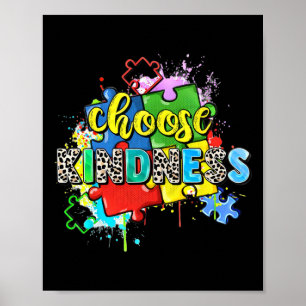 Choose Kindness Puzzle World Autism Awareness Day Poster