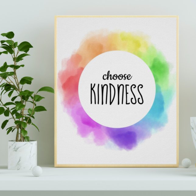 Choose Kindness Quote Rainbow Clouds Poster (Creator Uploaded)