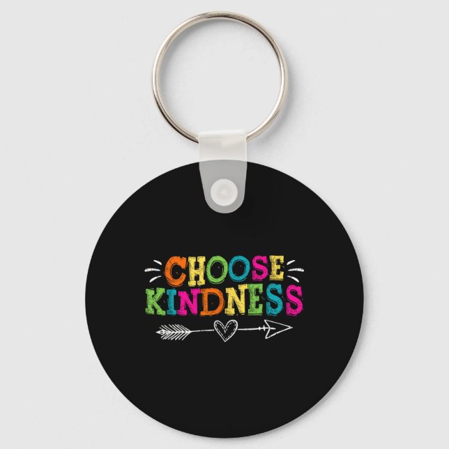 Choose Kindness Retro Groovy - Be Kind Key Ring (Front)