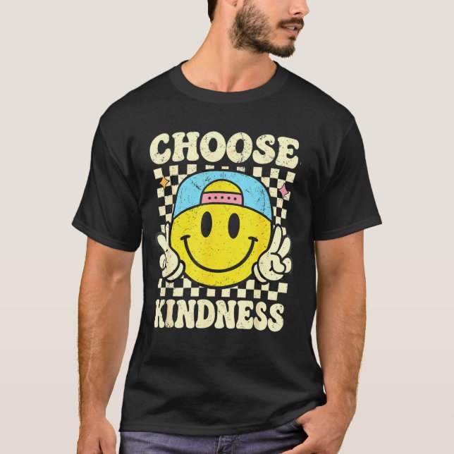 Choose Kindness Smile Face Groovy T-Shirt (Front)
