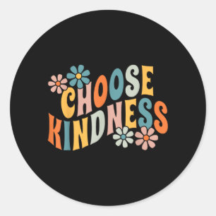 Choose Kindness Vintage Retro Groovy Be Kind Classic Round Sticker