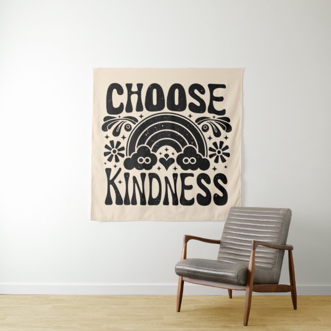 Choose kindness vintage tapestry (In Situ)