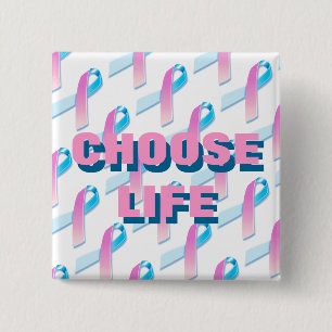 choose life 15 cm square badge