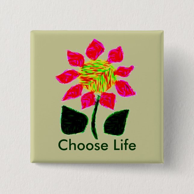 Choose Life 15 Cm Square Badge (Front)
