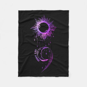 Choose Life Semicolon Suicide Prevention Awareness Fleece Blanket