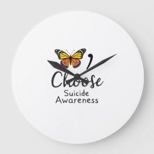Choose life suicide Awareness Colourful Dragonfly  Large Clock