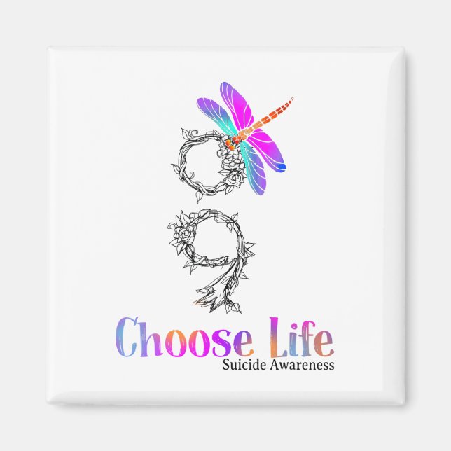 Choose Life Suicide Awareness Dragonfly  Magnet (Front)