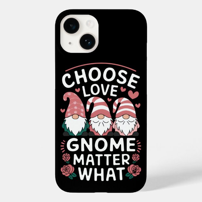 Choose Love Gnome Matter What Valentine's Day Case-Mate iPhone Case (Back)
