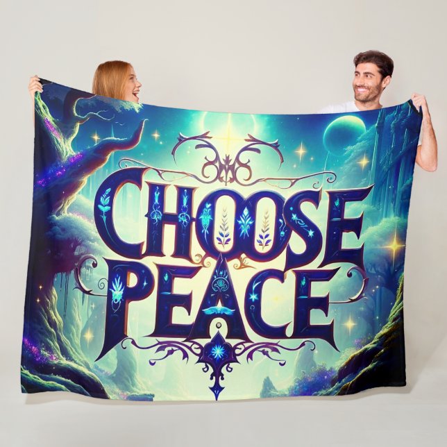 Choose Peace Fleece Blanket (In Situ)