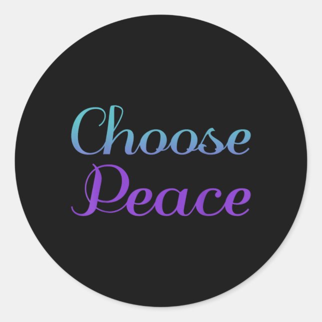 Choose Peace Prevention Artwork Classic Round Sticker (Front)