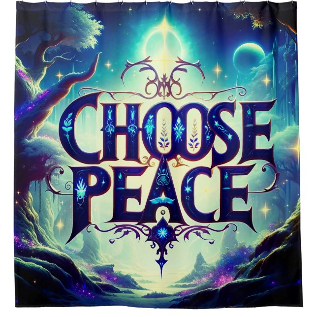Choose Peace Shower Curtain (Front)