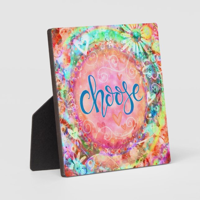 Choose Pretty Pink Pastel Inspirational Easel Plaque (Front)