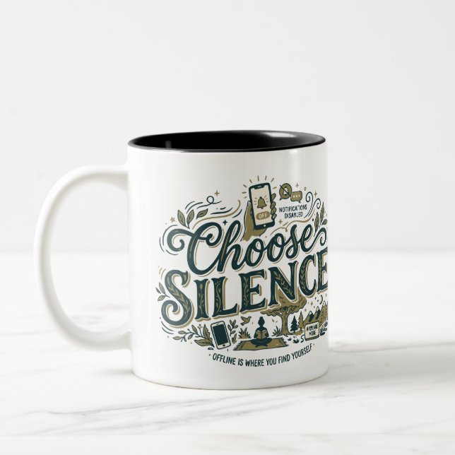 Choose Silence Two-Tone Coffee Mug (Left)