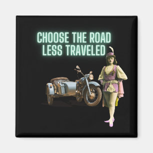 Choose the Road Less Travelled Fun Altered Art  Magnet