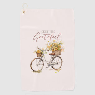 Choose to Be Grateful – Bicycle & Rustic Fall Golf Towel