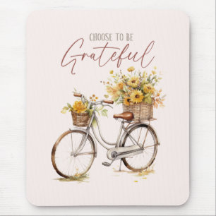 Choose to Be Grateful – Bicycle & Rustic Fall Mouse Pad