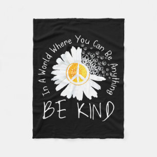 Choose To Be Kind Today Peace Sign Fleece Blanket