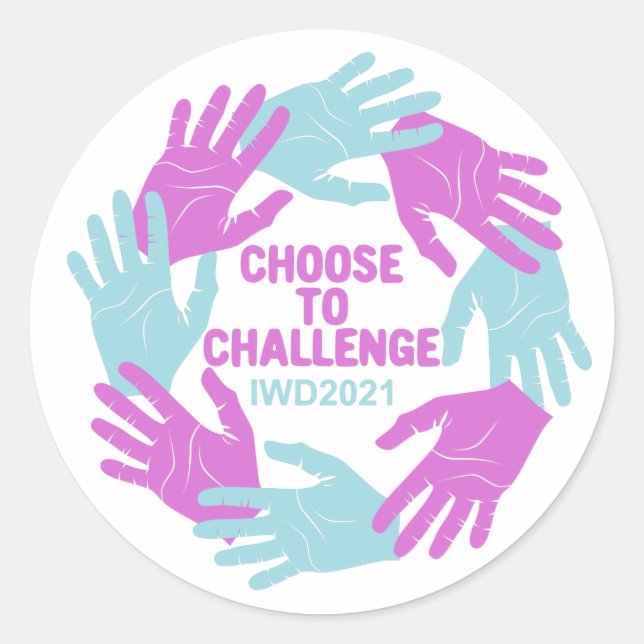 Choose To Challenge International Women’s Day 2021 Classic Round Sticker (Front)