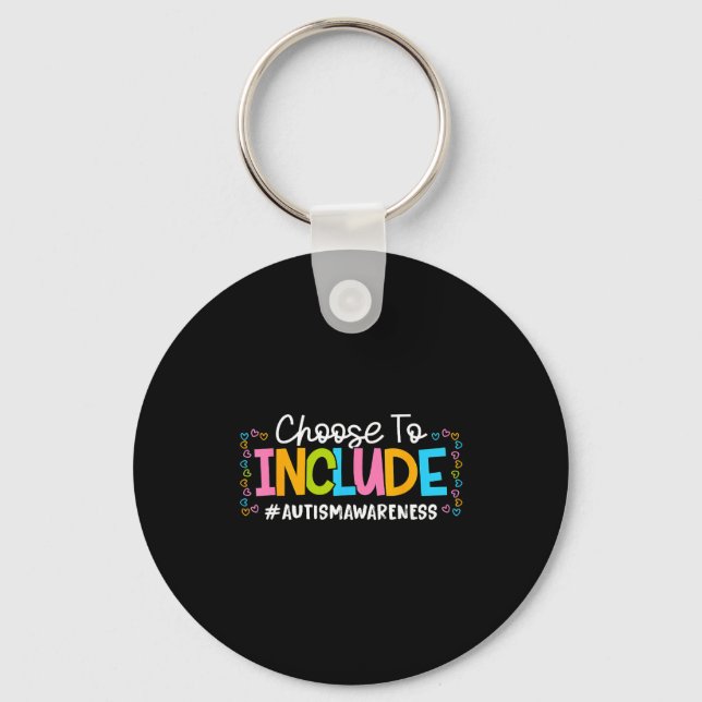 Choose to include autism awareness autistic suppor key ring (Front)