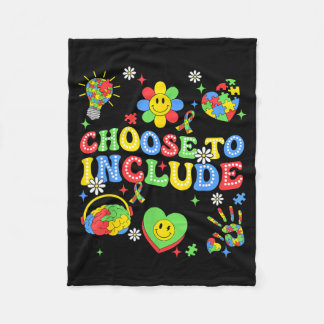 Choose to Include Inclusion Autism Awareness Fleece Blanket