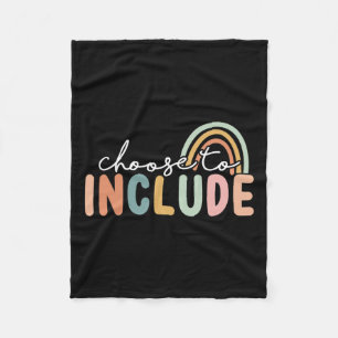 Choose To Include Special Education Teacher Autism Fleece Blanket