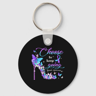 Choose To Keep Going Suicide Awareness High Heel B Key Ring