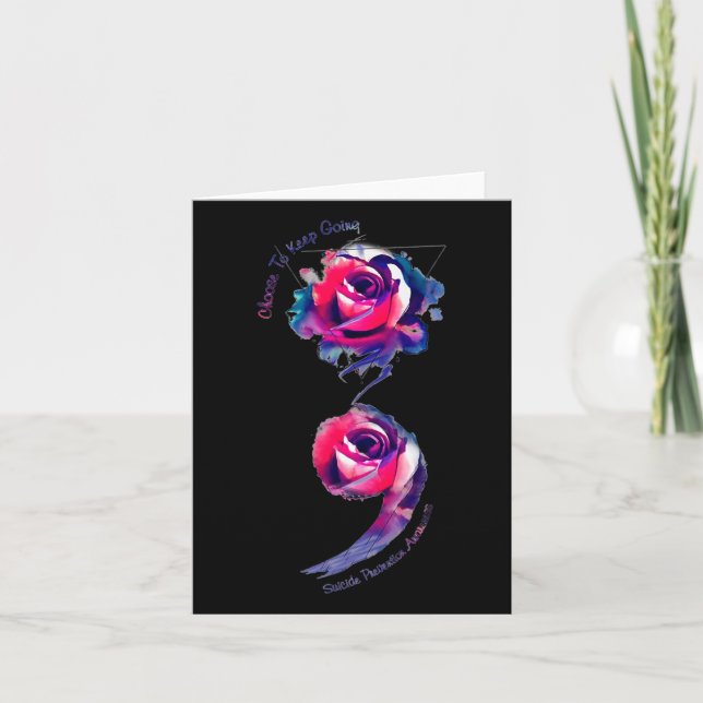 Choose To Keep Going Suicide Prevention Awareness  Card (Front)