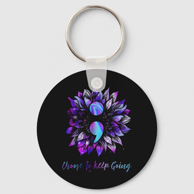 Choose To Keep Going Suicide Prevention Awareness Key Ring (Front)