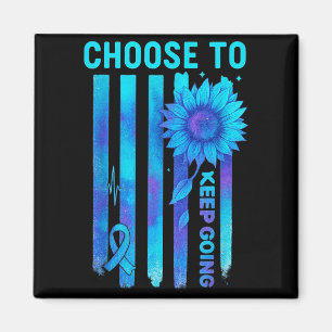 Choose To Keep Going Us Flag Awareness Quote Magnet