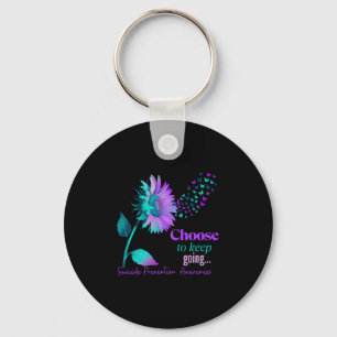Choose To Keep On Going Sunflower Women Suicide Pr Key Ring