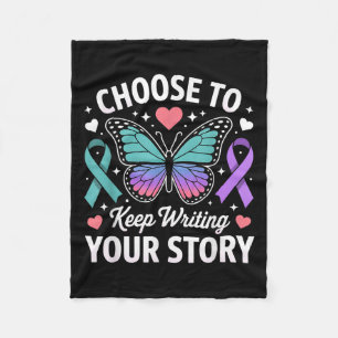 Choose To Keep Writing Your Story Insrational Butt Fleece Blanket