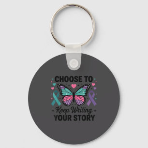Choose To Keep Writing Your Story Insrational Butt Key Ring