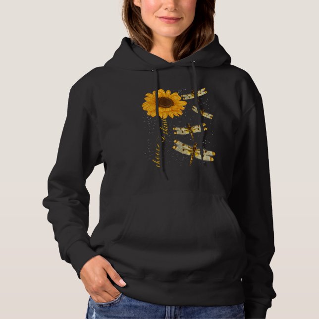 Choose To Shine Dragonfly Sunflower Teacher Growth Hoodie (Front)