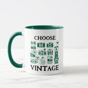 Choose Vintage Retro Camera Collage Mug