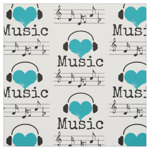 Choose your background colour music lover Fabric