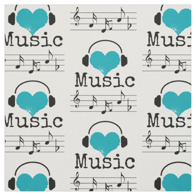 Choose your background colour music lover Fabric (Swatch)