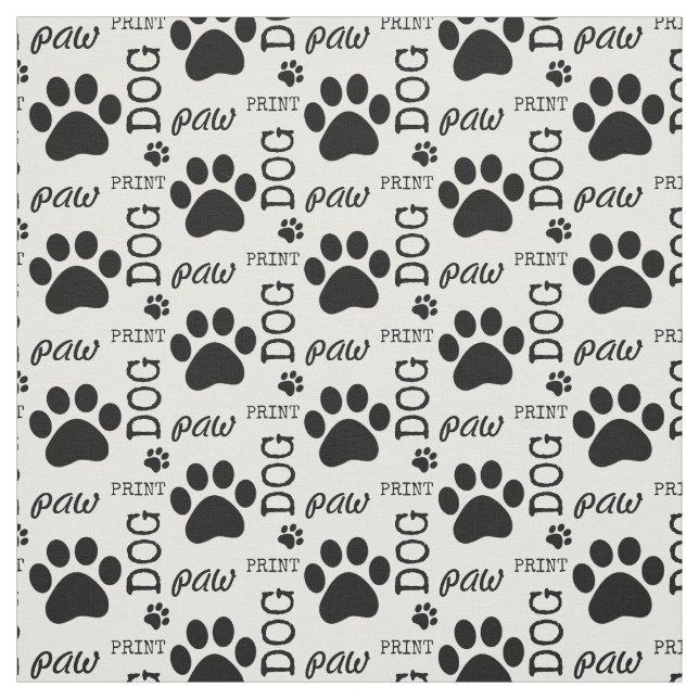 Choose your background colour Paw print fabric (Swatch)
