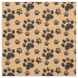 Choose your background colour Paw print fabric