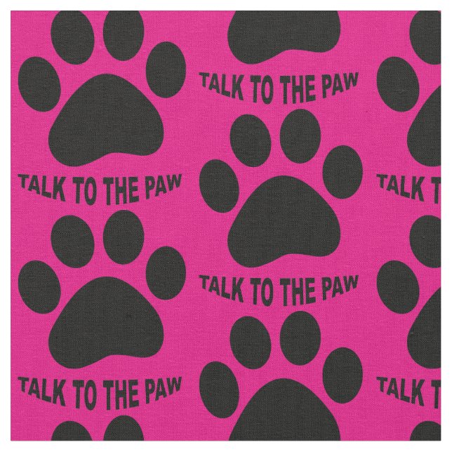Choose your background colour Paw print fabric (Close Up)
