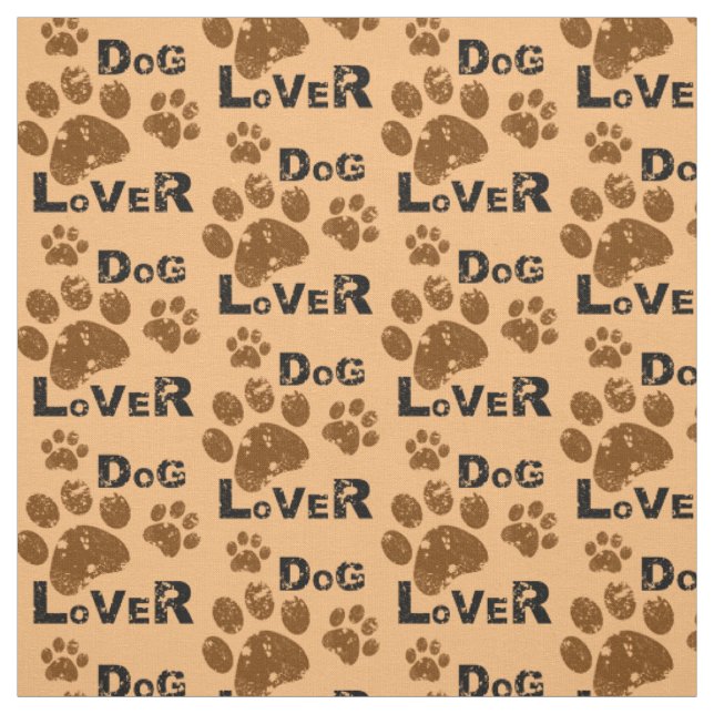 Choose your background colour Paw print fabric (Swatch)