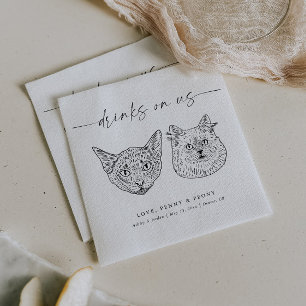 CHOOSE YOUR CATS Modern Pet Wedding Napkin