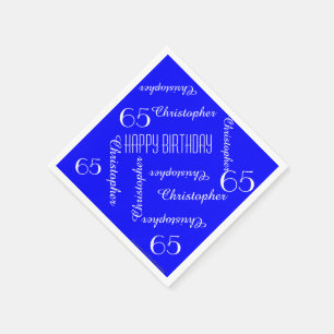 CHOOSE YOUR COLOR 65th Birthday Party Repeat Names Napkin