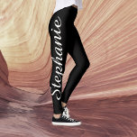 CHOOSE YOUR COLOR Custom Yoga Leggings with Name<br><div class="desc">CHOOSE YOUR COLOR custom yoga leggings!  Printed edge to edge,  with your name in large white script up one leg! Sample is black,  but you can easily customise to colour of your choice.   Also easy to change or delete example text.  All Rights Reserved © 2016 Alan & Marcia Socolik.</div>