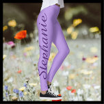 CHOOSE YOUR COLOR Custom Yoga Leggings with Name<br><div class="desc">CHOOSE YOUR COLOR custom yoga leggings! Printed edge to edge, with your name in large dark purple script up one leg! Sample is pale purple but you can easily customise to colour of your choice. Also easy to change or delete example text. All Rights Reserved © 2016 Alan & Marcia...</div>