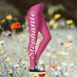 CHOOSE YOUR COLOR Custom Yoga Leggings with Name<br><div class="desc">CHOOSE YOUR COLOR custom yoga leggings! Printed edge to edge, with your name in large white script up one leg! Sample is pink, but you can easily customise to colour of your choice. Also easy to change or delete example text, "create your own". All Rights Reserved © 2016 Alan &...</div>