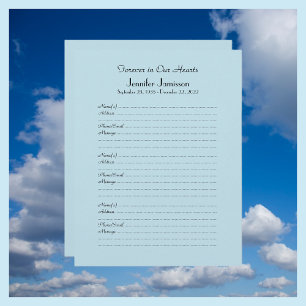 CHOOSE YOUR COLOR, Memorial Book Filler Page