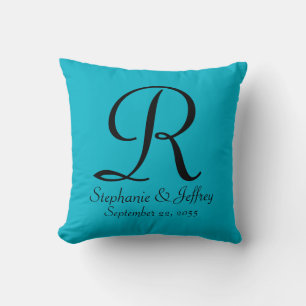 CHOOSE YOUR COLOR Monogram 16" Square Pillow