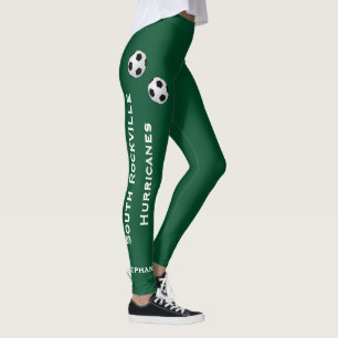 CHOOSE YOUR COLOR Soccer Team Leggings with Name